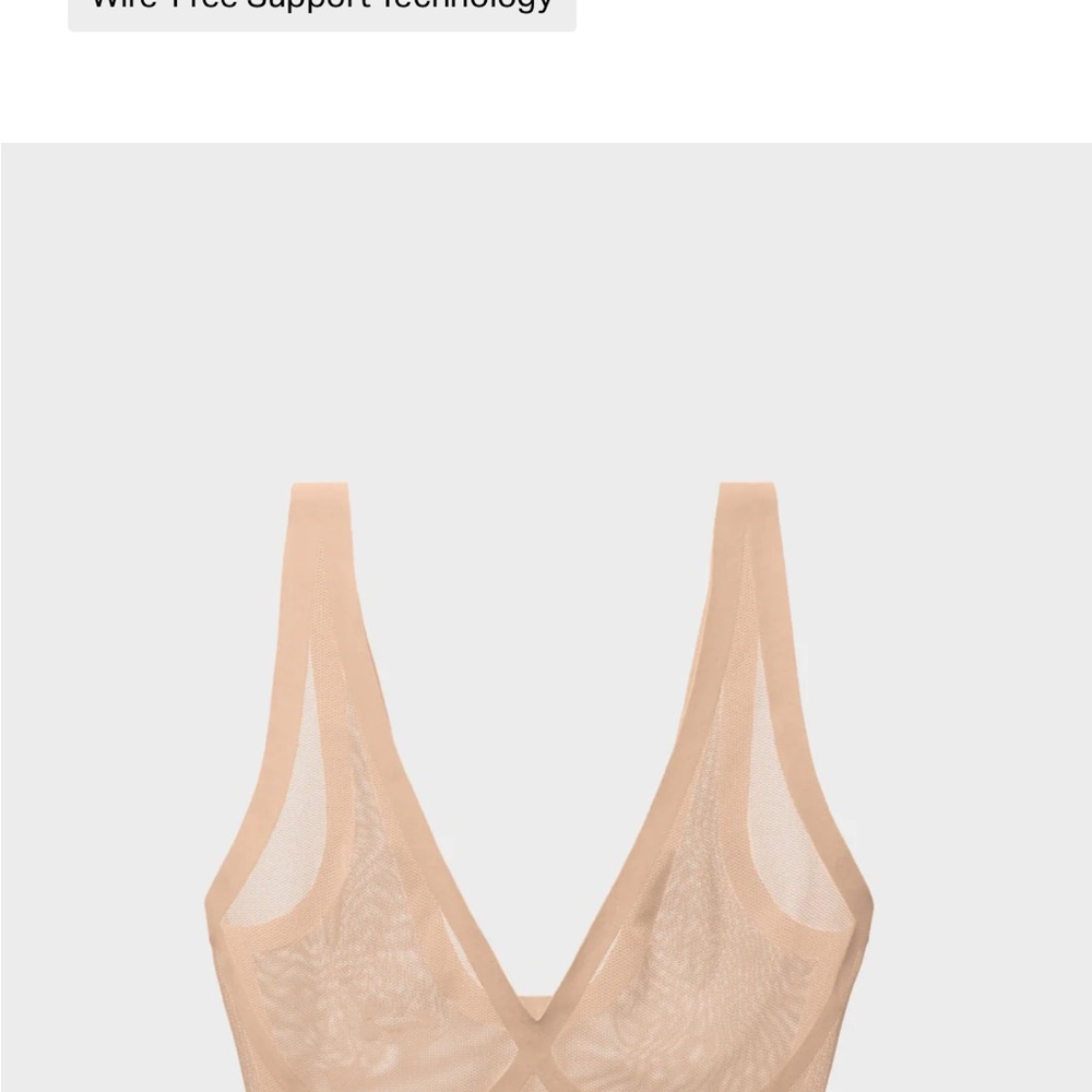 Eby Sheer Bralette in Champagne (tan/buff) Medium
